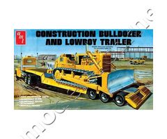 Construction Bulldozer and Lowboy Trailer